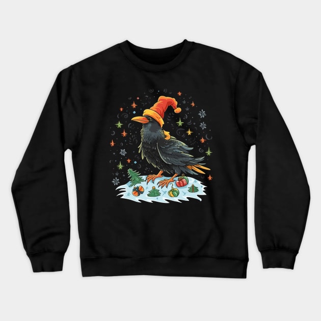 Crow Christmas Crewneck Sweatshirt by JH Mart